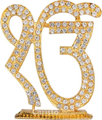 Caristo Sikh Religious Symbol EK Onkar Idol | IK Onkar Idol (ID-192) Gold Metal Statue Decorative Showpiece  -  6 cm