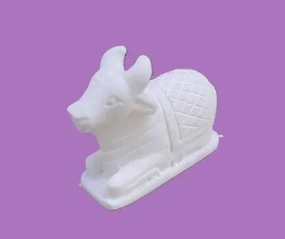 DARIDRA BHANJAN Marble Stone Shiv Nandi Murti,nandi ji Statue Figurine Decorative Showpiece  -  7 cm