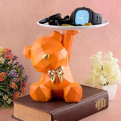 dhunn Dog with Tray Showpiece – Decorative Idol for Home & Office Decorative Showpiece  -  17 cm