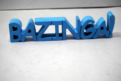 Laser Homegoods Tabletop Freestanding BAZINGA hai Sign,Decorative Wooden Blocks Home Decor Decorative Showpiece  -  4.5 cm