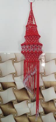 CHL ROAR RED MACRAME JHUMAR FOR DECORE Decorative Showpiece  -  12 cm