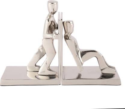 VoiDrop Set of 2 Home Decorative Working Man Bookends-Support Aluminium Book End