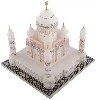 marble taj mahal WHITE MARBLE TAJ MAHAL DECORATIVE SHOWPIECE Decorative Showpiece  -  16 cm