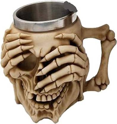mark india Coffee Unique Skull Shape Uniqueof Poop Personalized Coffee Mug Customized Gift Decorative Showpiece  -  13 cm