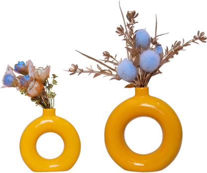 Flipkart SmartBuy Matte/Glossy Finish Round Shaped Flower Pot for Modern Gardens" Decorative Showpiece  -  15 cm