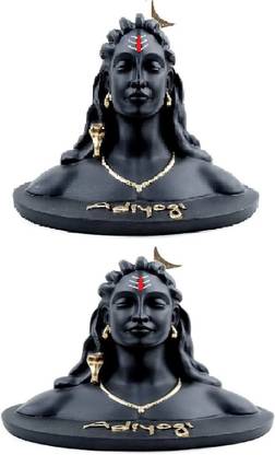 SBBCO Divine Edge Polyresin Adiyogi Shiv Ji Statue For Pooja Room & Car Dashboard Decorative Showpiece  -  12 cm