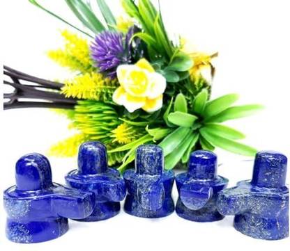 Devlink Natural Crystal Blue Lapis Lazuli Shiva Lingam Gemstone Shivling - 10g Decorative Showpiece  -  1 cm