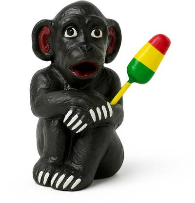 nsclaydecor soft clay black monkey / clay monkey / monkey Decorative Showpiece  -  6.5 cm