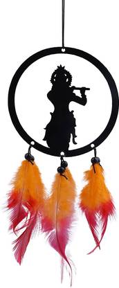 Niya Krafts Dream Catcher Lord Krishna Brings Positive Energy Car Home Office Decorative Showpiece  -  13 cm