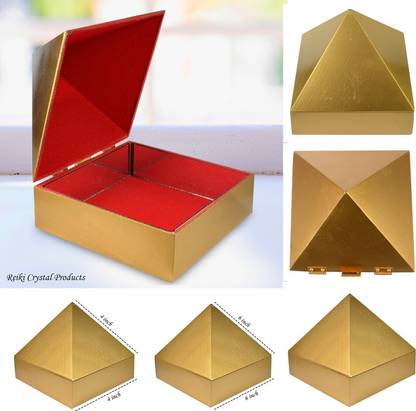 REIKI CRYSTAL PRODUCTS Wish Box Wooden Box Vastu Pyramid Vastu Remedy 6 Inch (15.2 cm) Decorative Showpiece - 18 cm