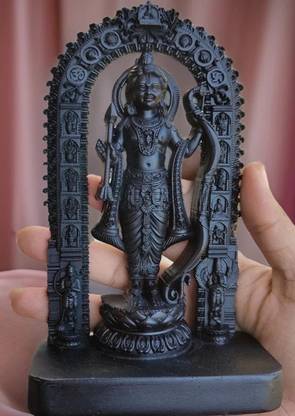 Swastik Creation Ram Ji Murti Ayodhya Mandir | Ram Lala Idol Statue for Home Mandir or Office Decorative Showpiece  -  17 cm