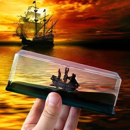 CPEX Unsinkable Titanic Model in a Clear Liquid Motion Bottle for Office, Home Desk Decorative Showpiece  -  5.4 cm