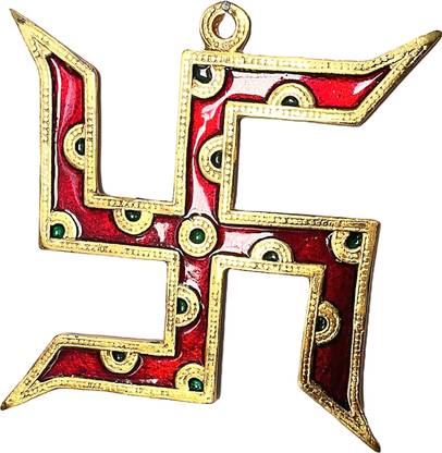 Eleven Art and Craft Buy Decocracy Metal Swastik Symbol Decorative Showpiece  -  17 cm