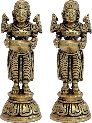 ATMDU Ayyappan Traders Brass Paavai Vilakku || Deepluxmi Puja Decorations Decorative Showpiece  -  10.99 cm