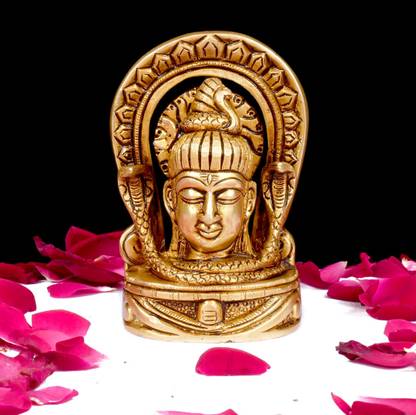 Shreeyash Lord Shiva Mahadev Brass Idol Statue Murti Home Decorative Item Decorative Showpiece  -  8.9 cm