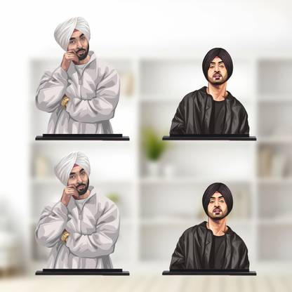 3DHUB Diljit Dosanjh 3D Photo cut Decorative Showpiece  -  10 cm