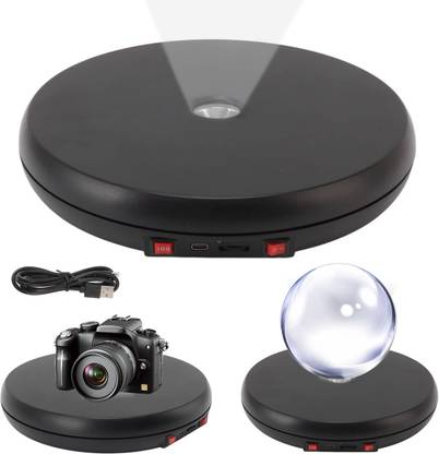 SUPVOX 1Pcs Rotating Display Stand with LED USB Charge 360 Degree Rotating Turntable Decorative Showpiece  -  5 cm
