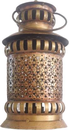 Vandana Collection Golden Lantern For Corners Shelves Living room Bedroom Gifting Decorative Showpiece  -  34 cm