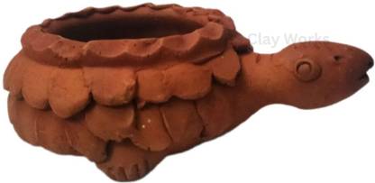BSClayWorks Handmade Terracotta Decorative Flower Pot/Uruli/Urli Bowl/Clay Pot - 200 Ml Decorative Showpiece - 6.35 cm