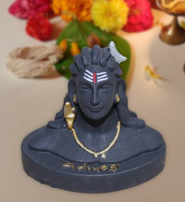 The Stark Mart Shiva Adiyogi Shiv Shakti Statue Resin for Car Dash Board, Pooja & Gift Decorative Showpiece  -  9 cm