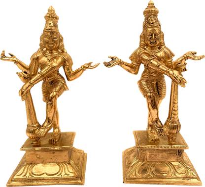 Bhunes Bronze Vishnu Darwarpal Idols, Jaya And Vijaya Dvarapalakas, Jay Vijay Statue Decorative Showpiece  -  16 cm