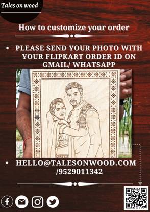 tales on wood |2-Face Plank| Customize Your Plank | Home Décor | Best Personalized Gift| Decorative Showpiece  -  25 cm