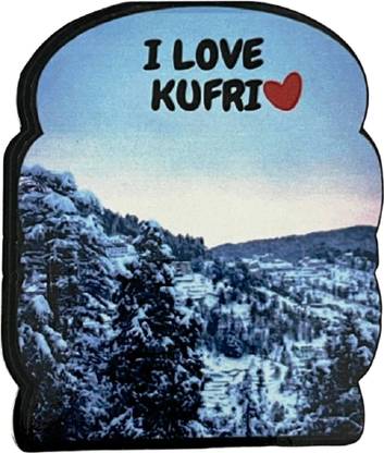 numeroastro Magnetic Sticker | Fridge Magnet in MDF Wood for Fridge Etc (I Love Kufri) Decorative Showpiece  -  9 cm