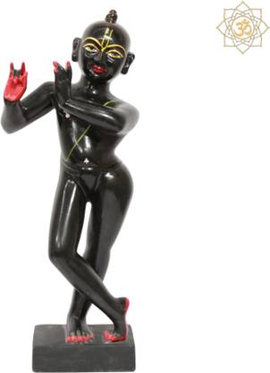 krishnagallery1 Marble Black Krishna Beautifull Murti Decorative Showpiece  -  30 cm
