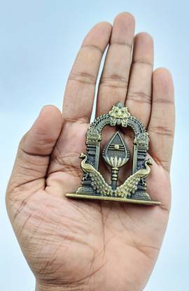 SCO Om Idol for car Dashboard / Om vel with Double side Peacock and Arch Decorative Showpiece  -  6 cm