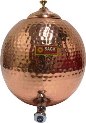 BRASS BLESSING 100% Copper / BRASS Water POT - BEST FOR HEALTH (1426) Decorative Showpiece  -  4 cm