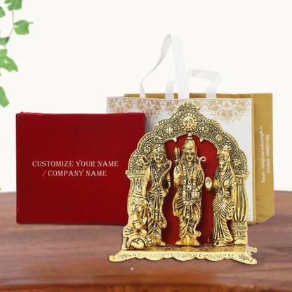 STARLIGHT Gold Ram Darbar Idol Oxidized Finish with Personalized Tag Decorative Showpiece  -  24 cm