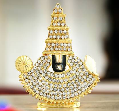 Airtick Metal Lord Venkateswara/tirupati Balaji Idol for Home and Office Table and Car Decorative Showpiece  -  6 cm