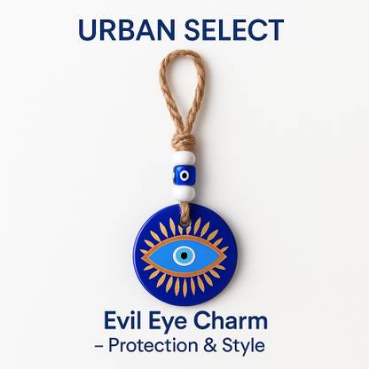 URBAN SELECT Evil Eye Hanging Charm | Big Blue Eye Mandala Nazar Battu Car Dashboard tray