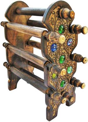 Santarms Wooden Bangle Stand for Women 6 ROD - Ideal for Home & Shop Use, Chudi Organizer Decorative Showpiece  -  31 cm