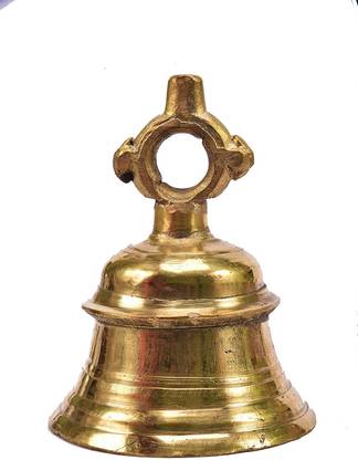 Zoltamulata Brass Designer Handmade Pooja Ghanti Bell 2.0 kg Decorative Showpiece  -  5 cm