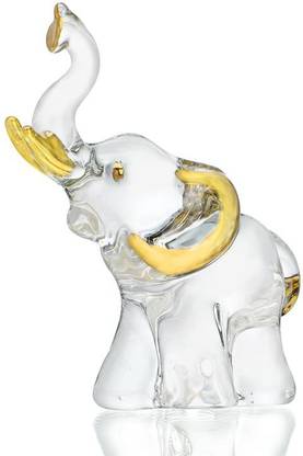 Krisinine Crystal Elephant Figurines With Trunk Up Glass Collectible Figurine Decorative Showpiece  -  4.8 cm