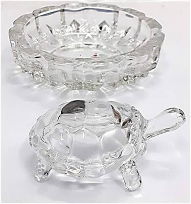 SBBCO Vastu Feng Shui Crystal Turtle Tortoise for Good Luck Decorative Showpiece  -  3.81 cm