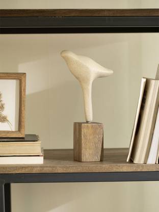 ellementry Ellementry Peeking Bird Ecomix Accent With Wooden Base Decorative Showpiece  -  31 cm