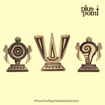 PLUS POINT Complete set of Tirupati Tilak+Chakra+Shankh|Wall hanging|Solid brass Decorative Showpiece  -  15.9 cm