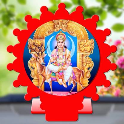 ZCROSSS Chandra Dev Chandra Som Lord Moon Red Shining Car Dashboard Idol Decorative Showpiece  -  8 cm