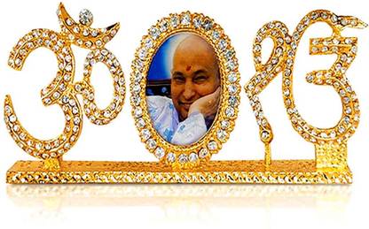 Utkarsh Guruji Swaroop Photo/picture in with Om and Onkar Decorative Showpiece  -  4 cm