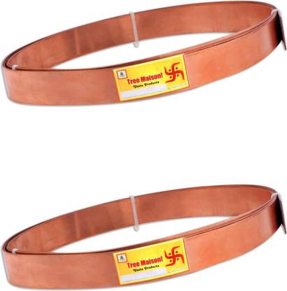 TREEMAISON Big Copper Strip ( 8 feet Length, 25mm Width & 1MM Thickness ) (Pack of 2) Decorative Showpiece  -  7 cm