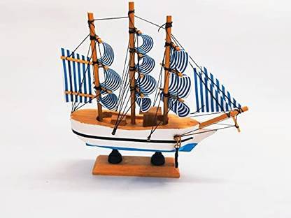Decomart Enterprises Wooden Sailing Ship Showpiece Office Home Decoration Decorative Showpiece  -  16 cm