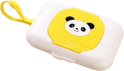 Lyla Baby Hand Wipe Tissue Box Portable Wet Tissue Paper Holder Box Yellow Decorative Showpiece  -  10 cm