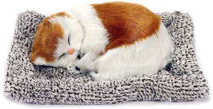 Bogenlite Sleeping Cute Cat for Car Dashboard and Home Decor with Activated Carbon for Toy Decorative Showpiece  -  7 cm