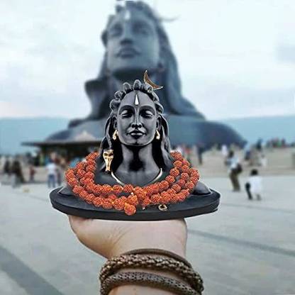 UJJKART Adiyogi Shiva God Idols Statue for car dashboard Decorative Showpieces (BLACK), Decorative Showpiece - 10 cm