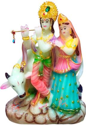 S A Gifts Sai Amrut Radha Krishna Idol Glowing Radium Hindu God (30 cm ...