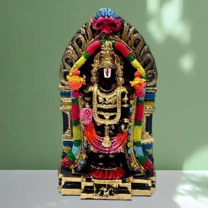 ANI DIVINE Miniature Tirupati Balaji Idol | Colorful Venkateswara Statue for Worship Decorative Showpiece  -  15 cm