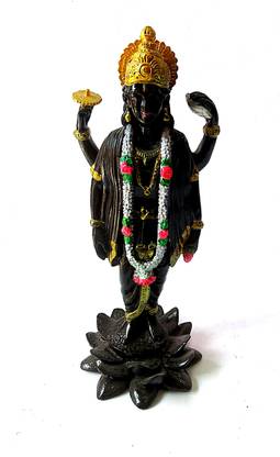 krishnagallery1 Black Vishnu ji Idol (Special Marble look Polyston Statue) Large size Decorative Showpiece  -  30 cm