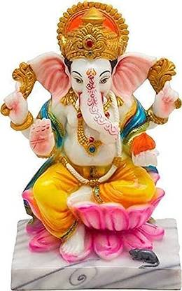 Kulwant Beautifull Lord Ganesh Ji Murti for Pooja Decorative Showpiece  -  13 cm